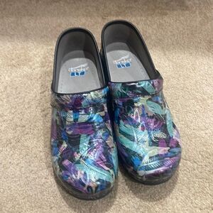 Dansko Women's LT Pro Watercolor Print Tooled Leather Clog